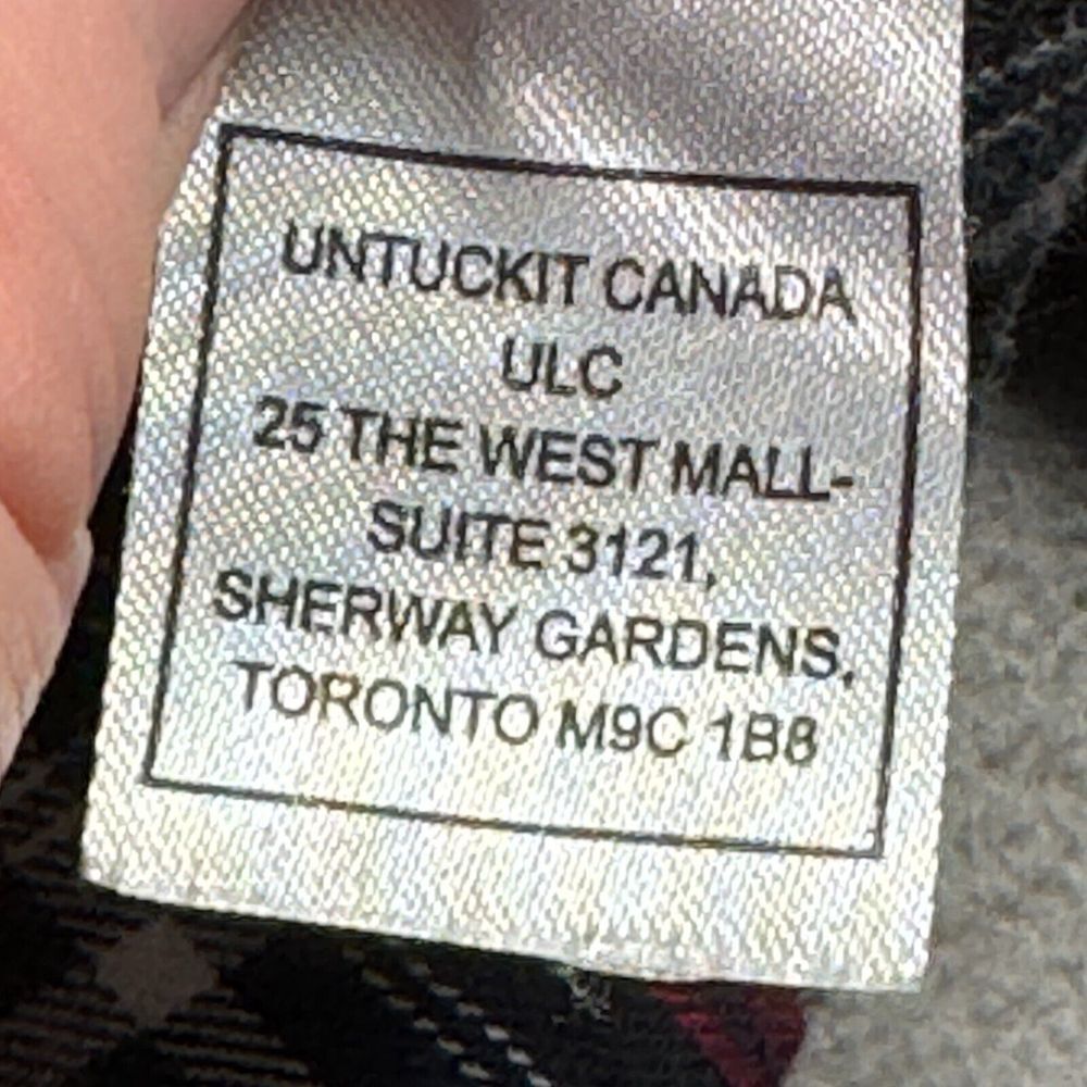 UNTUCKit Shirt Mens Size XL Black Red Plaid Flannel Button Long Sleeve Outdoor - Picture 7 of 7